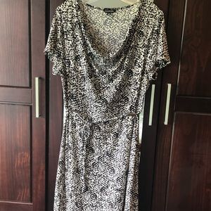 GEORGE black & white patterned dress, XL (16/18)